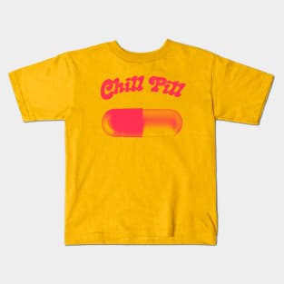 Chill Pill  /// Retro Aesthetic Design Kids T-Shirt